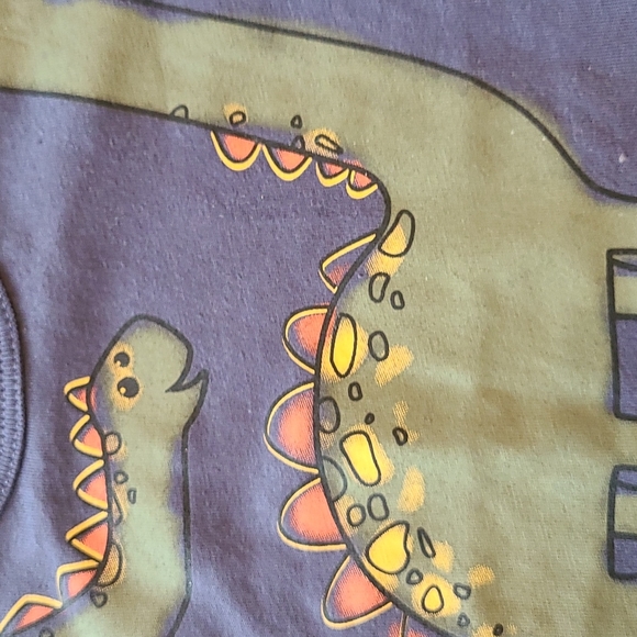 NWT blue/grey long sleeved tee shirt with dinosaur print - Picture 4 of 4